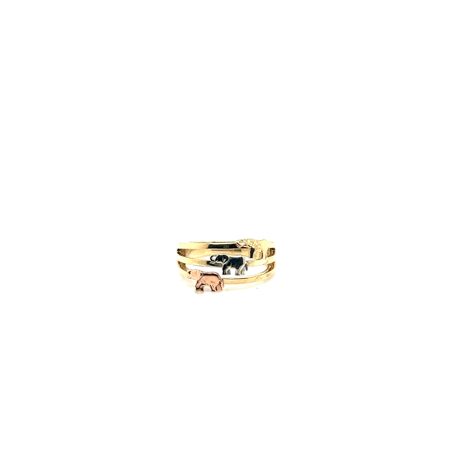 Three Tone Gold Elephant Ring - General Design Jewelers