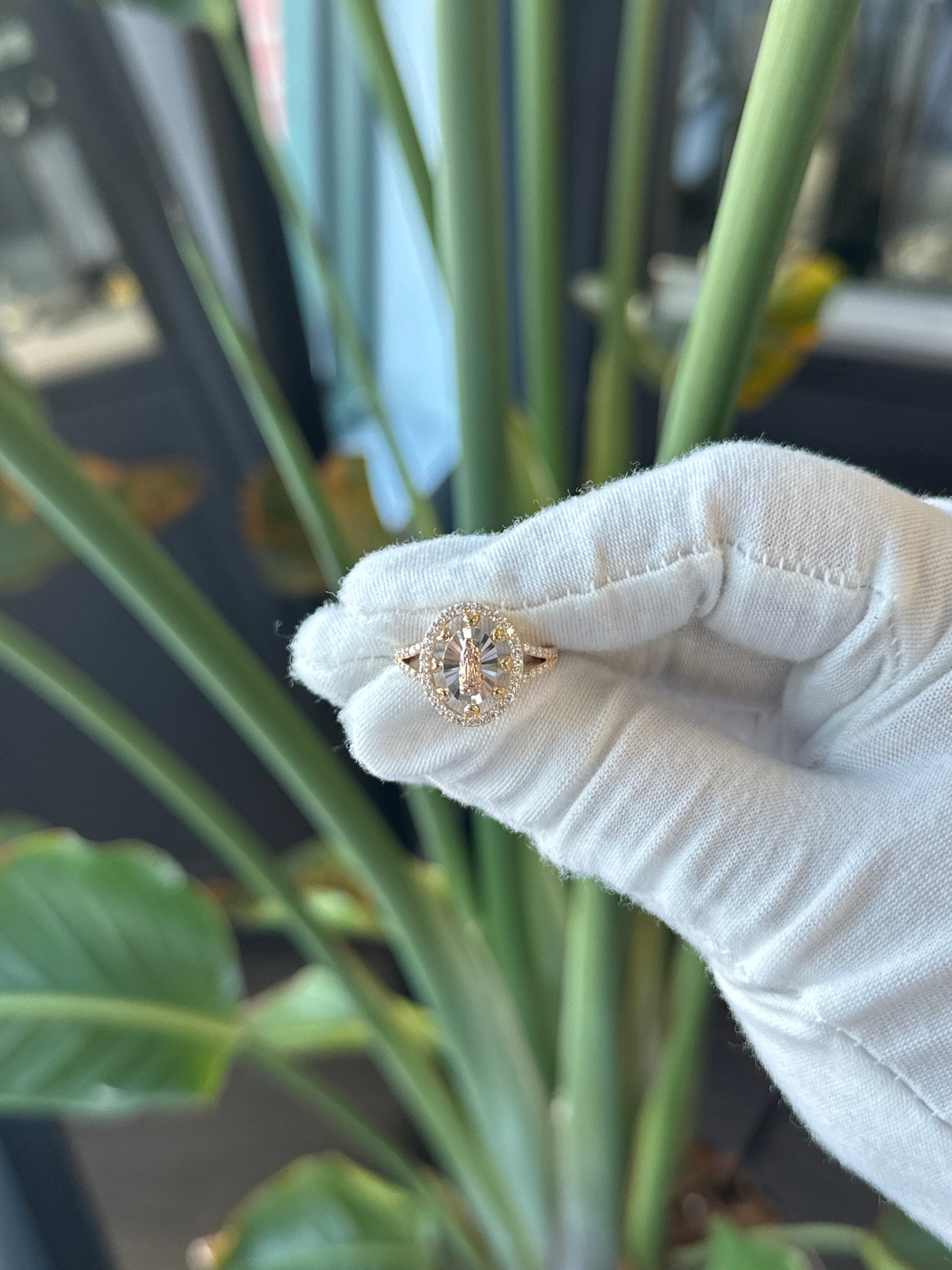 14k Three Tone Gold Virgin Mary Ring - General Design Jewelers