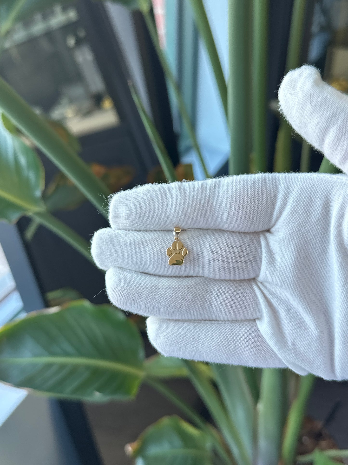 14k Yellow Gold Dog Paw Pendant 0.5" - General Design Jewelers