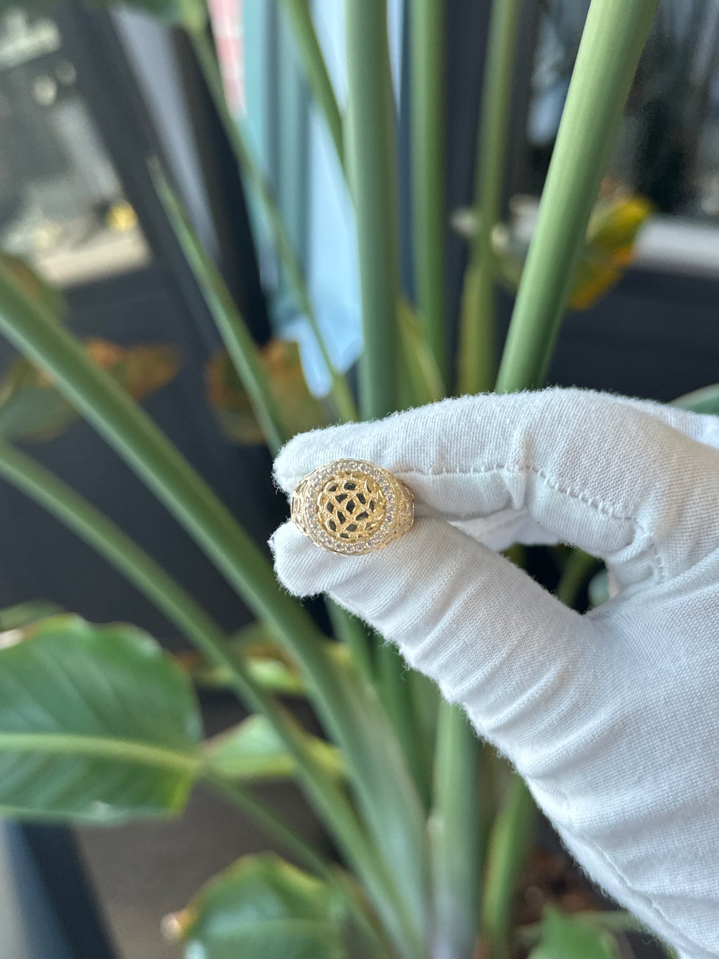 14k Yellow Gold Nugget Signet Ring - General Design Jewelers