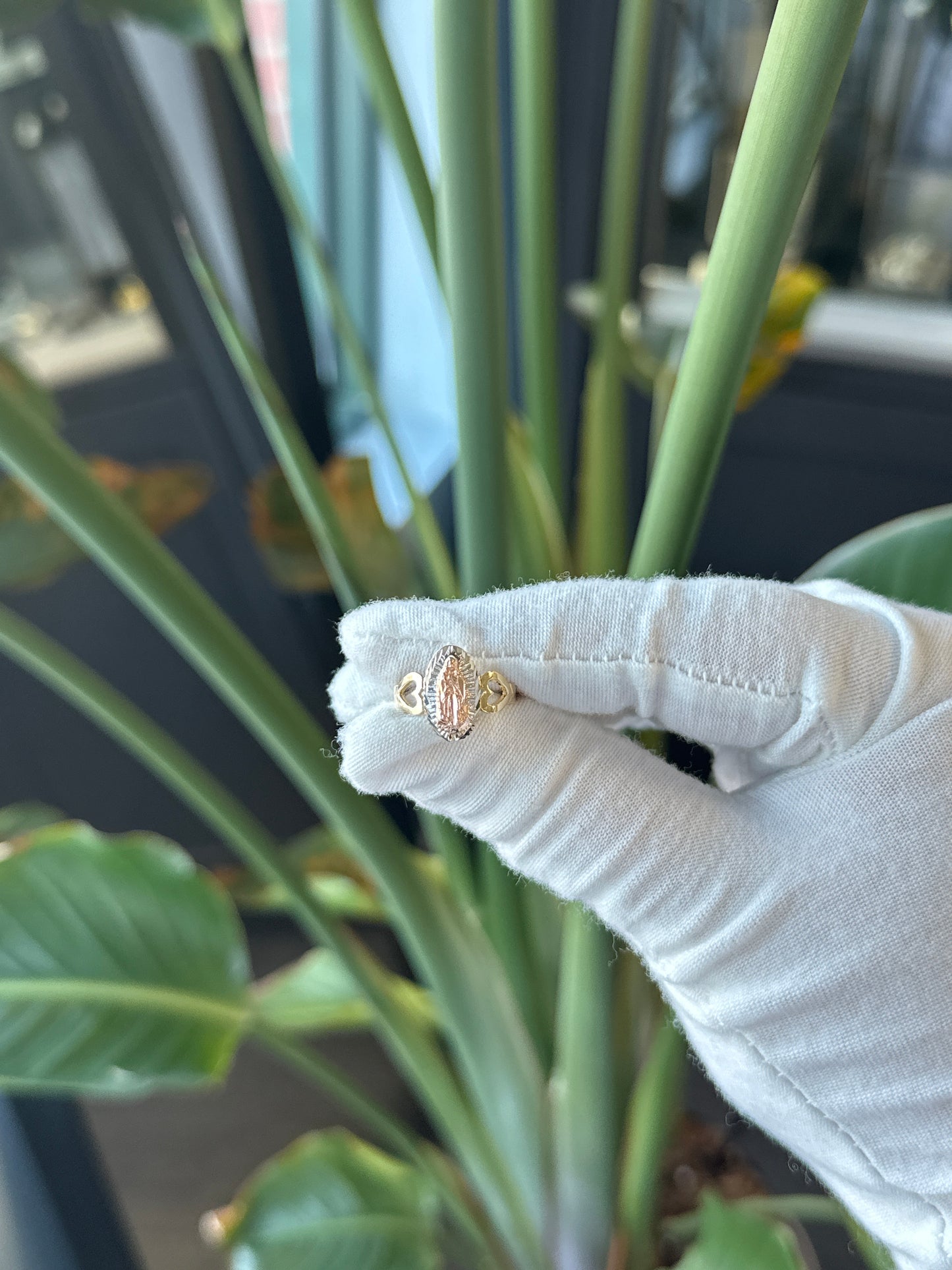 14k Three Tone Gold Virgin Mary Ring - General Design Jewelers