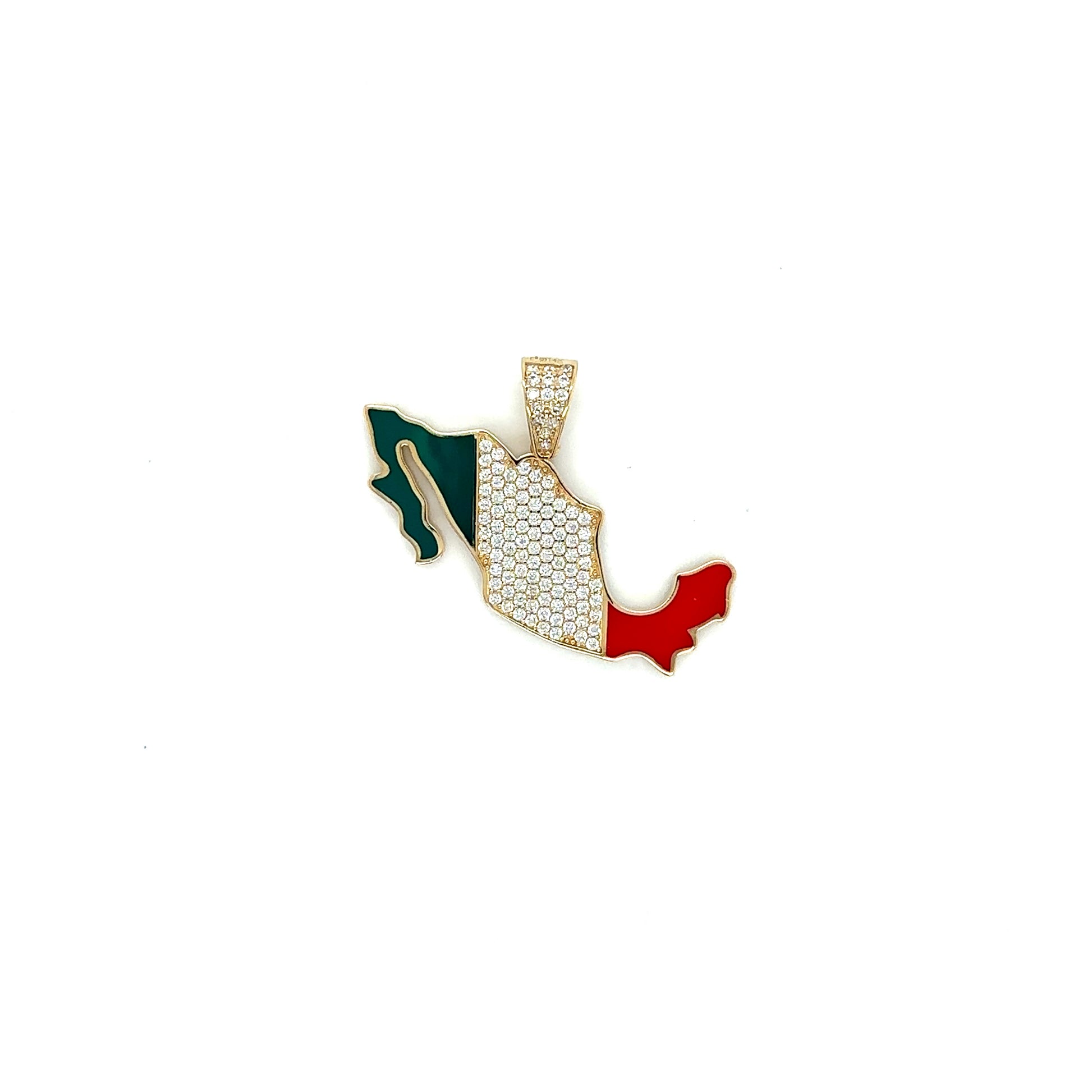 14k Yellow Gold Mexico Pendant With Cubic Zirconium - General Design Jewelers
