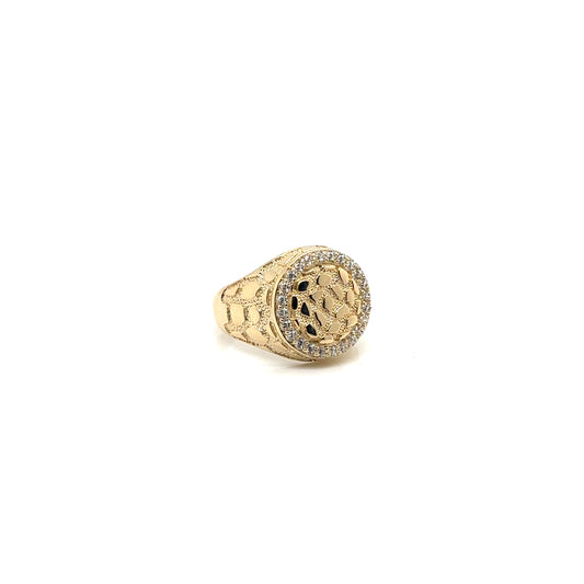 14k Yellow Gold Nugget Signet Ring - General Design Jewelers