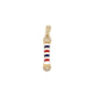 14k Yellow Gold Enameled Barber Shop Pin Wheel With Cubic Zirconium - General Design Jewelers
