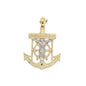14k Two Tone Gold Crucifix Anchor With White Gold Jesus - General Design Jewelers