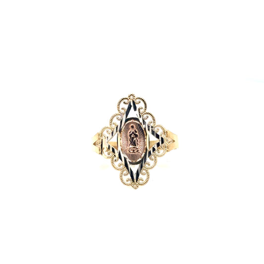 14k Three Tone Gold Virgin Mary Ring - General Design Jewelers