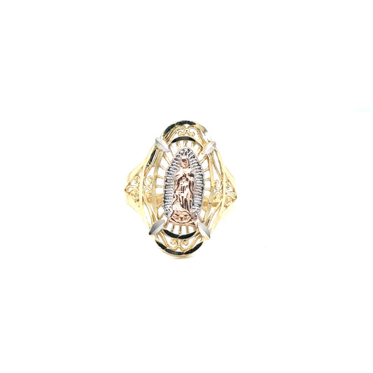 14k Three Tone Virgin Mary Ring - General Design Jewelers