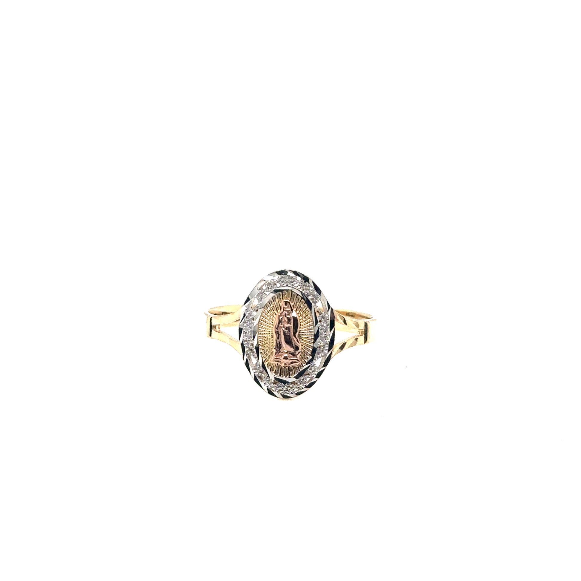 14k Three Tone Gold Virgin Mary Ring - General Design Jewelers
