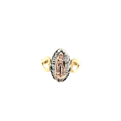 14k Three Tone Gold Virgin Mary Ring - General Design Jewelers