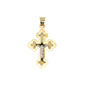 14k Two Tone Scallop Edge Cross - General Design Jewelers