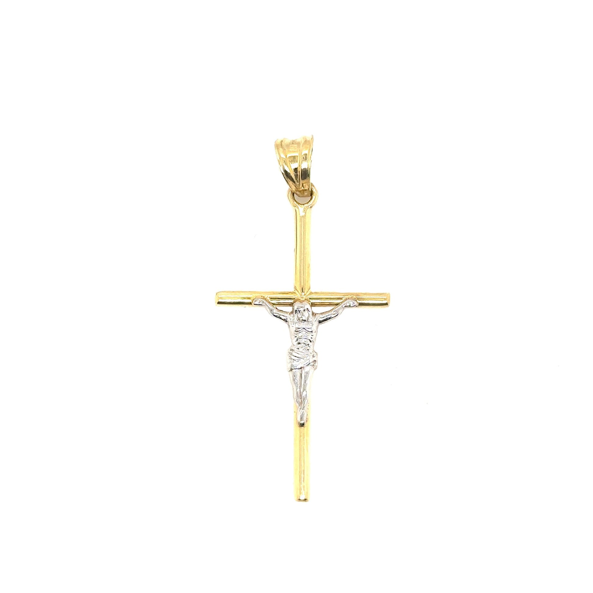 14k Yellow Gold Thin Crucifix - General Design Jewelers