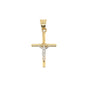 14k Two Tone Gold Thin Short Cross - General Design Jewelers
