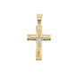 14k Two Tone Ripple Cross - General Design Jewelers