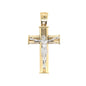 14k Two Tone Gold Double Tiered Cross - General Design Jewelers