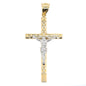 14k Two Tone Gold Hollow Cut-Out Cross - General Design Jewelers