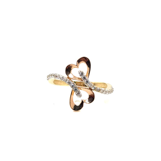 14k Two Tone Gold Heart Ring - General Design Jewelers
