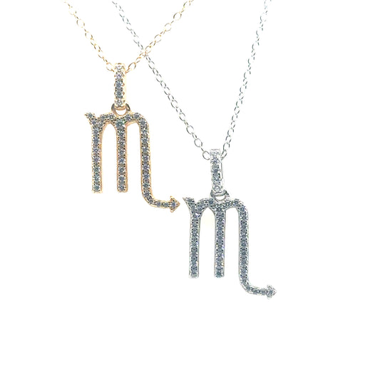 Sterling Silver Scorpio Zodiac Necklace | 18" - General Design Jewelers