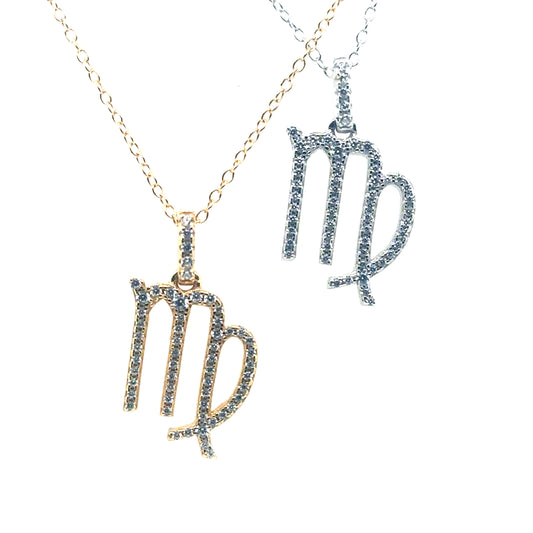Sterling Silver Virgo Zodiac Necklace | 18" - General Design Jewelers