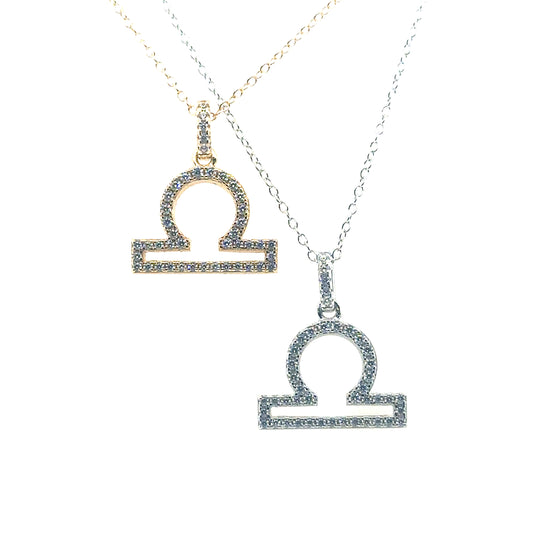 Sterling Silver Libra Zodiac Necklace | 18" - General Design Jewelers