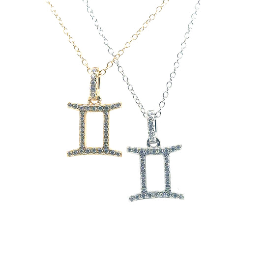 Sterling Silver Gemini Zodiac Necklace | 18" - General Design Jewelers
