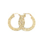 14k Yellow Gold Hammered Finish Hoop Earrings | 1" - General Design Jewelers