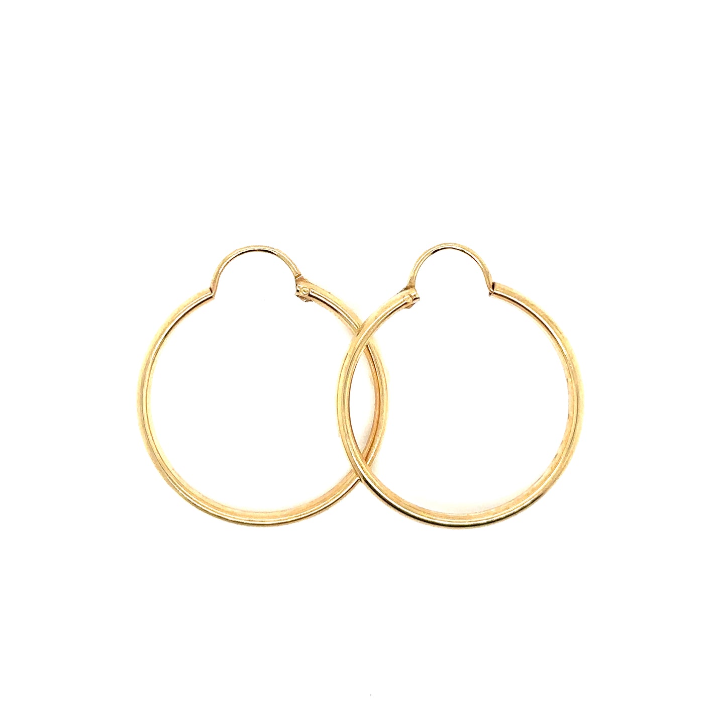 14k Yellow Gold Half Round Hoop Earrings | 1" - General Design Jewelers