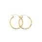 14k Yellow Gold Diamond Cut Hoop Earrings | 1" - General Design Jewelers