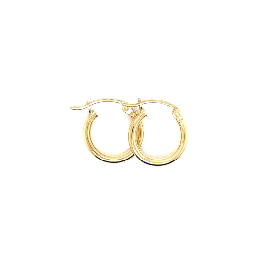 14k Yellow Gold Plain Hoop Earrings | .5" - General Design Jewelers