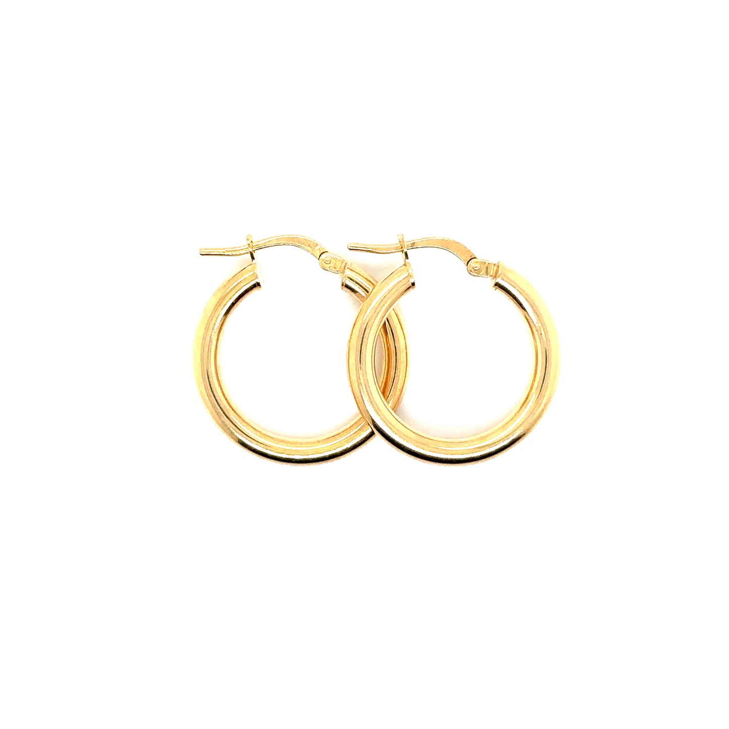 14k Yellow Gold Plain Hoop Earrings | .75" - General Design Jewelers