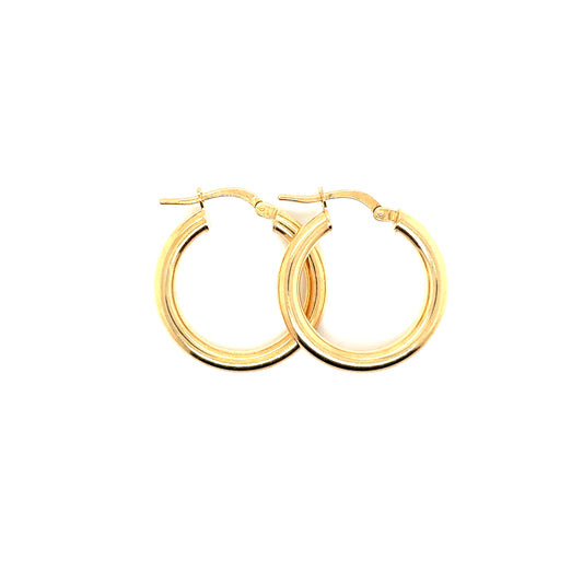 14k Yellow Gold Plain Hoop Earrings | .75" - General Design Jewelers
