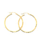 14k Yellow Gold Diamond Cut Hoop Earrings | 1.25" - General Design Jewelers