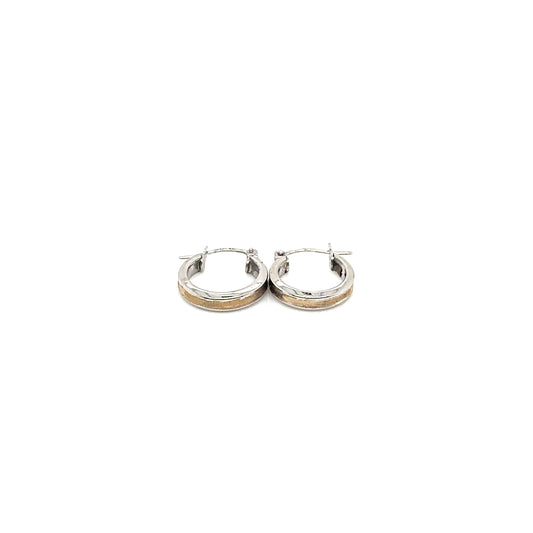 14 Two Toned Gold Divot Hoop Earrings | .5" - General Design Jewelers