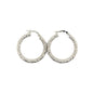 14k White Gold Diamond Cut Hoop Earrings | 1" - General Design Jewelers