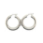 14k White Gold Chunky Hoop Earrings | 1" - General Design Jewelers