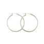 14K White Gold Plain Hoop Earrings | 1.25" - General Design Jewelers