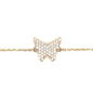 14k Yellow Gold Butterfly Cable Chain Bracelet With Cubic Ziconia - General Design Jewelers