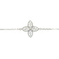 14k White Gold Clover Cable Chain Bracelet - General Design Jewelers