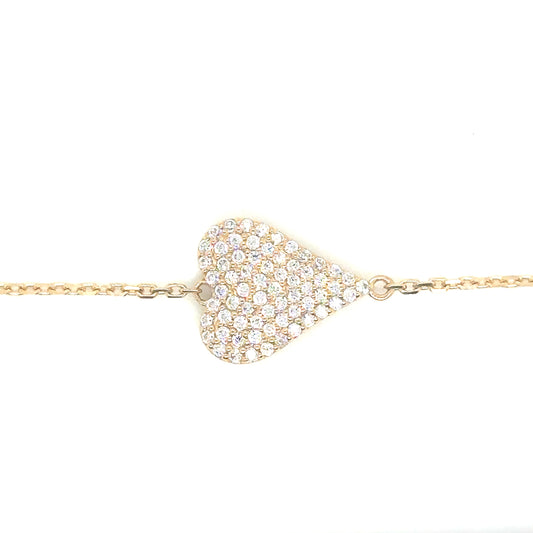 14k Yellow Gold Spade Cable Chain Bracelet - General Design Jewelers