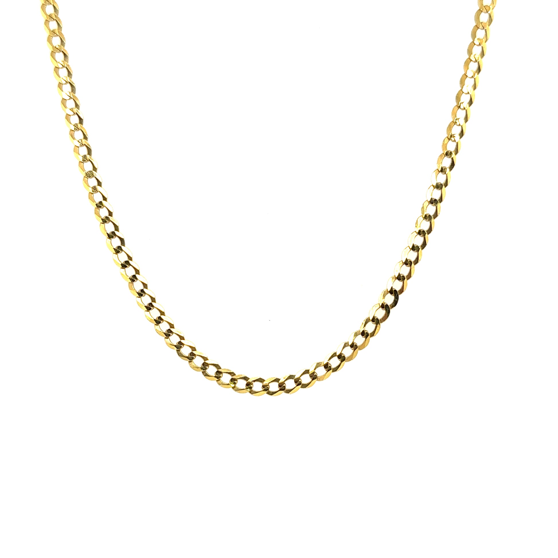 14k Yellow Gold Curb Link Chain | 16" | 3.4mm - General Design Jewelers