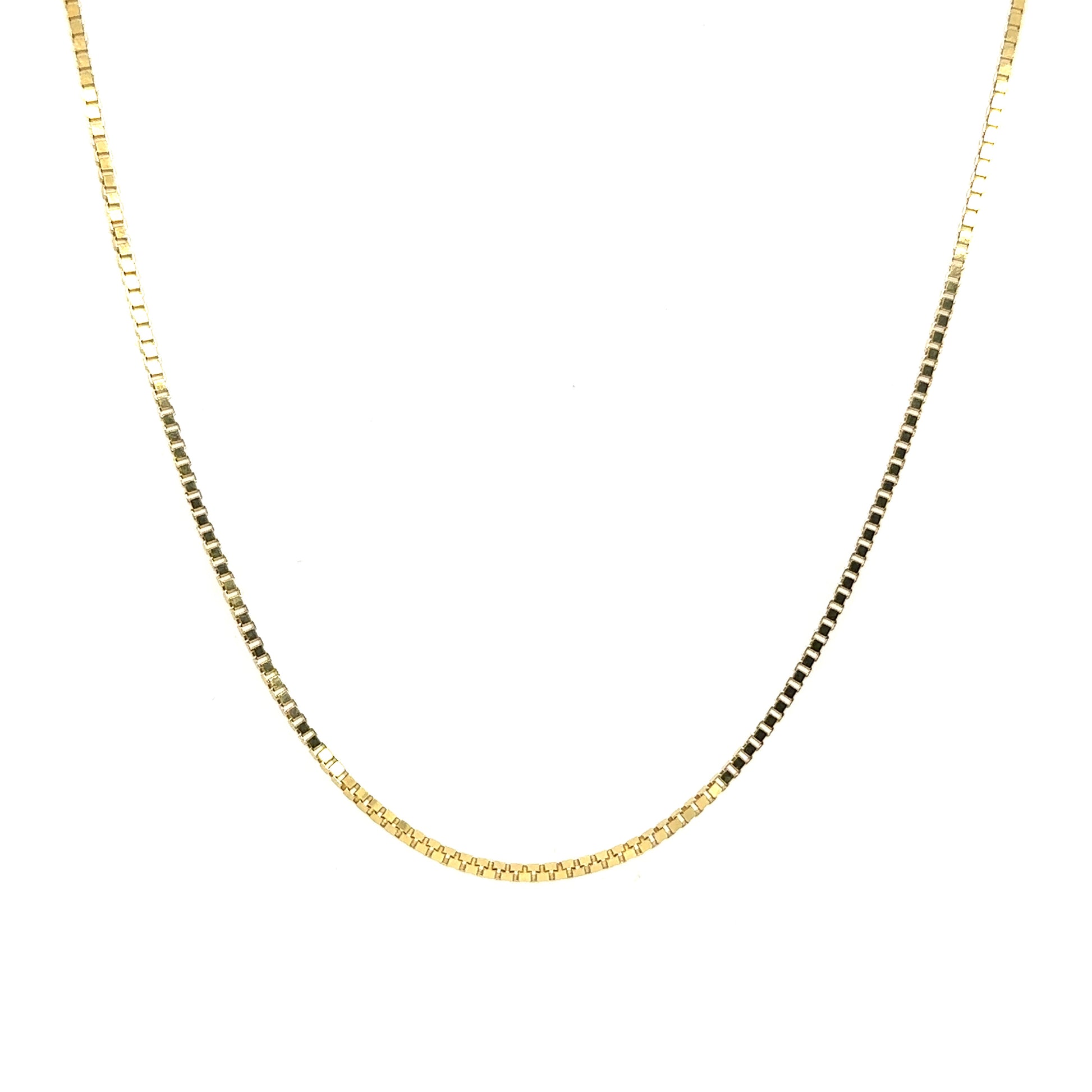 14k Yellow Gold Box Link Chain | 18" | 1.2mm - General Design Jewelers