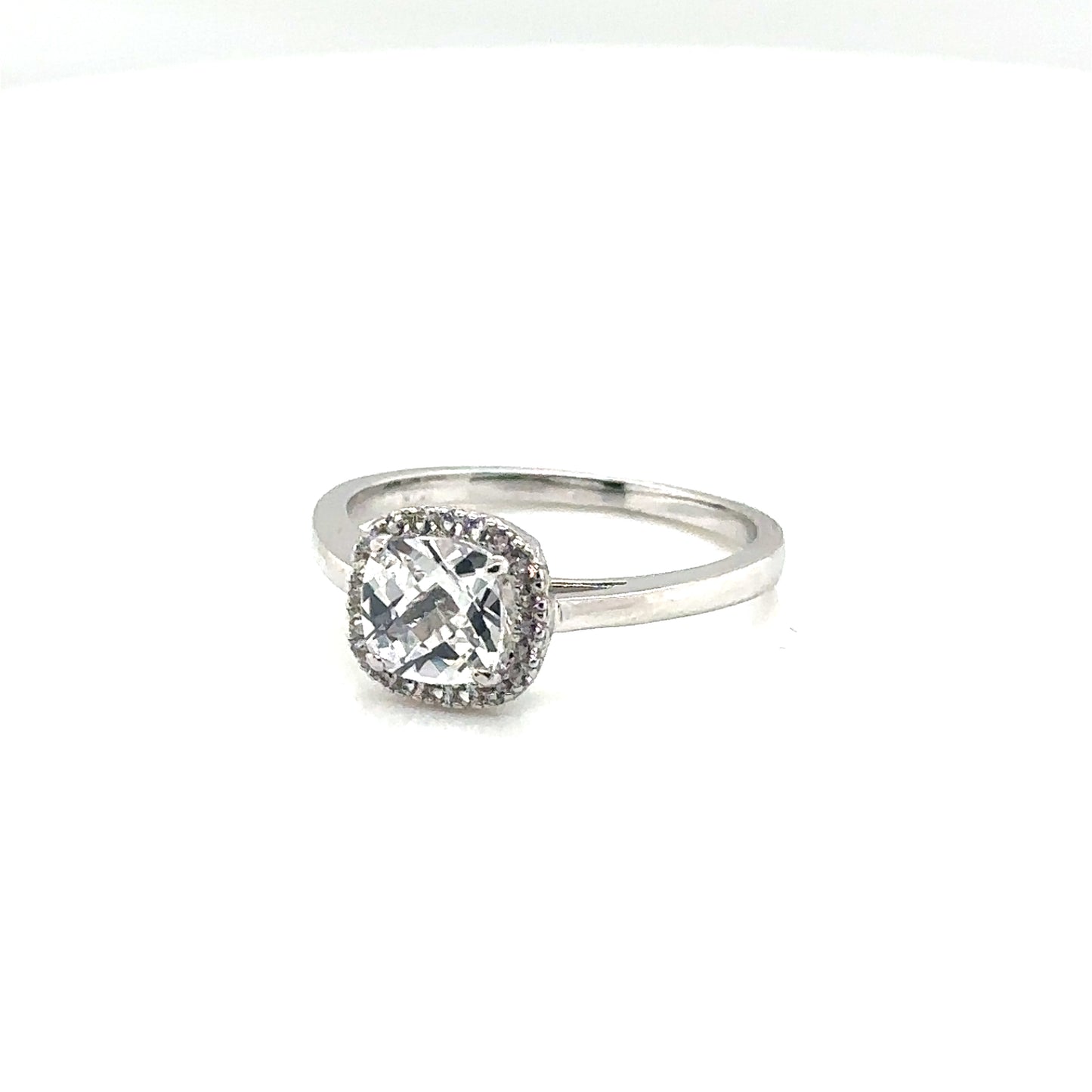 Sterling Silver Earring, Necklace, and Ring Set - April Diamond (Lab Created White Sapphire)