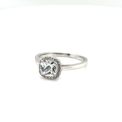 Sterling Silver Earring, Necklace, and Ring Set - April Diamond (Lab Created White Sapphire)
