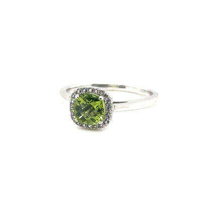 Sterling Silver Earring, Necklace, and Ring Set - August Peridot