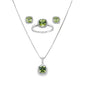 Sterling Silver Earring, Necklace, and Ring Set - August Peridot