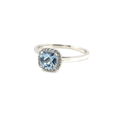 Sterling Silver Earring, Necklace, and Ring Set - December Blue Topaz