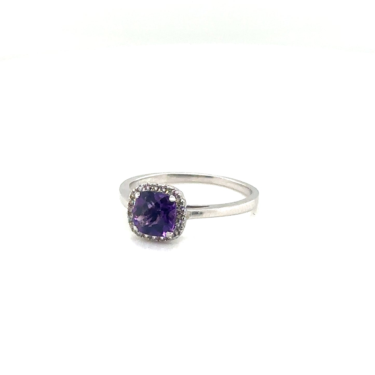 Sterling Silver Earring, Necklace, and Ring Set - February Amethyst
