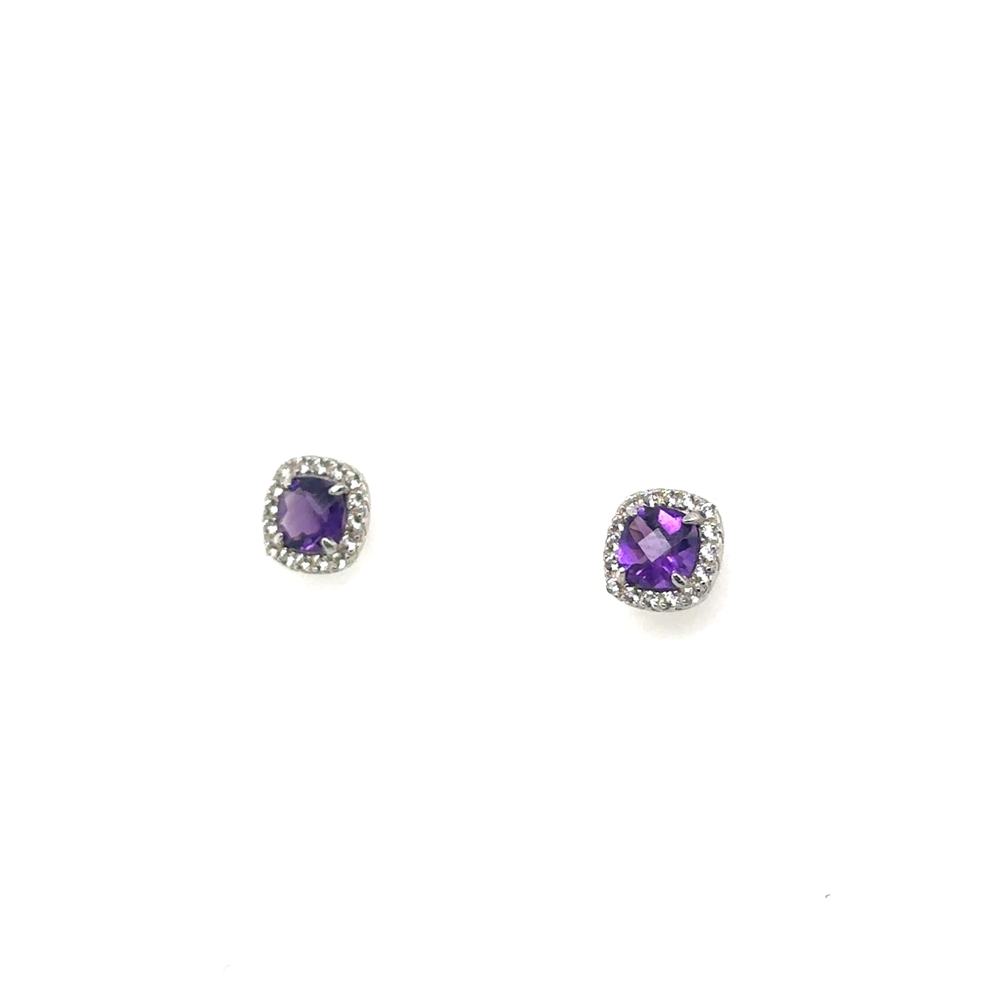 Sterling Silver Earring, Necklace, and Ring Set - February Amethyst