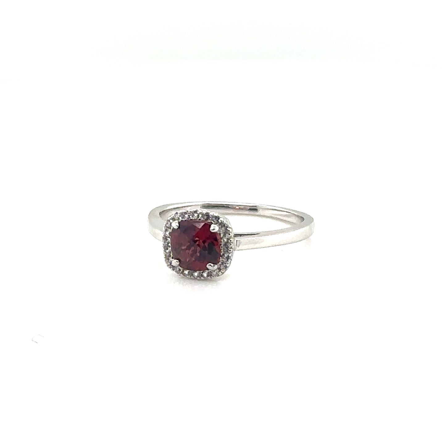 Sterling Silver Earring, Necklace, and Ring Set - January Garnet