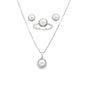 Sterling Silver Earring, Necklace, and Ring Set - June Pearl