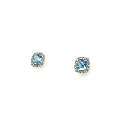 Sterling Silver Earring, Necklace, and Ring Set - March Aquamarine